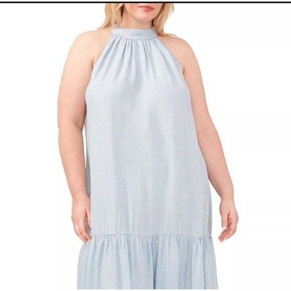 Nwt VINCE CAMUTO Women’s Sleeveless Tiered Maxi Dress Size XL Arctic Surf - Picture 2 of 8